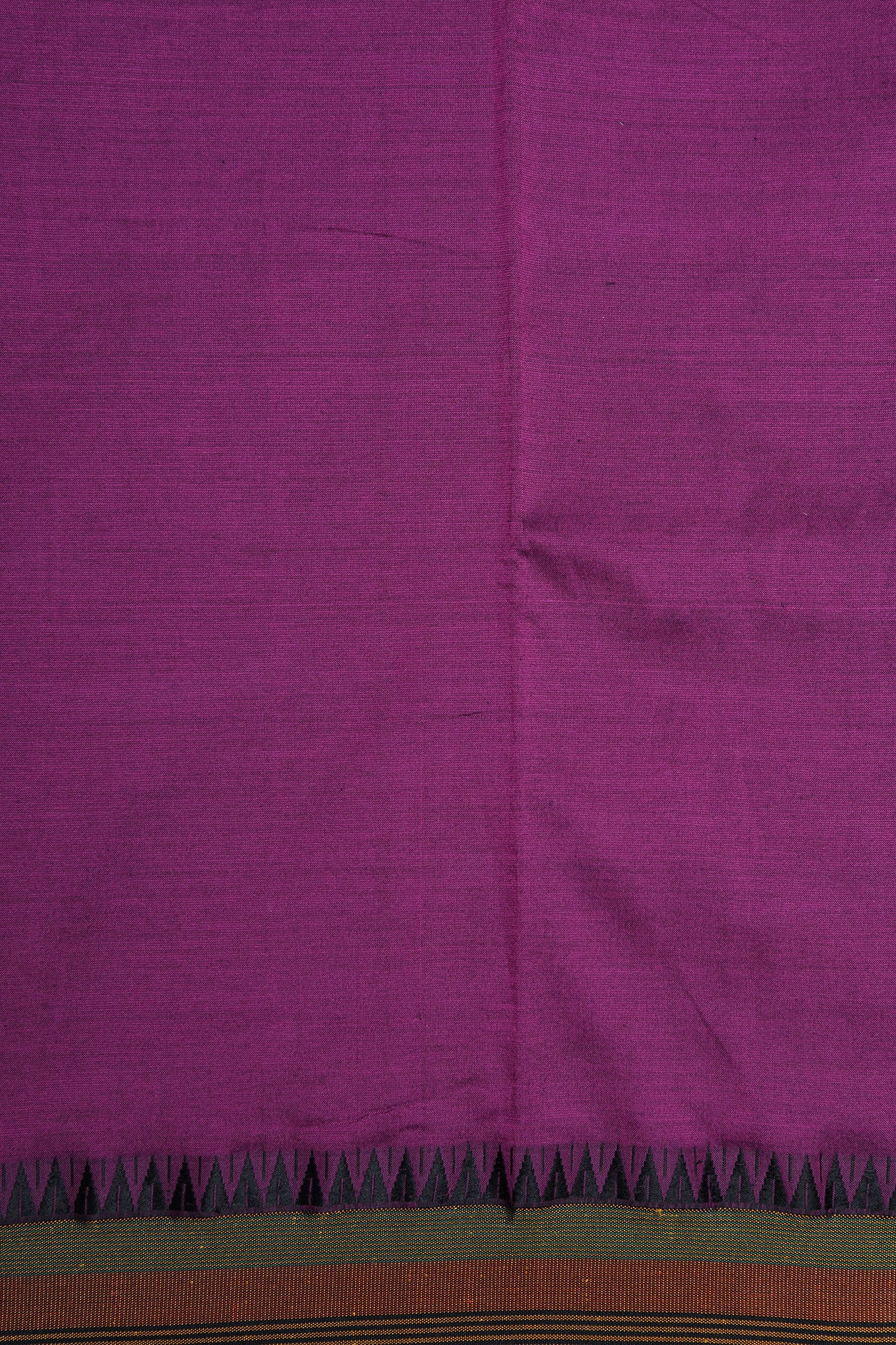 Thread Work Border In Plain Purple Dharwad Cotton Saree