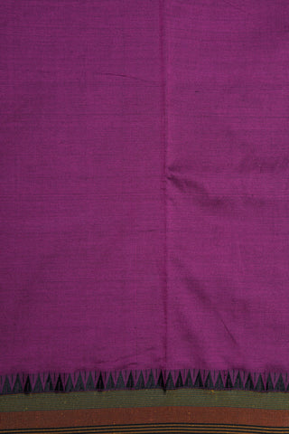 Thread Work Border In Plain Purple Dharwad Cotton Saree