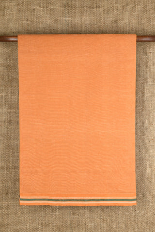 Thread Work Border In Small Stripes Orange Mangalagiri Cotton Saree