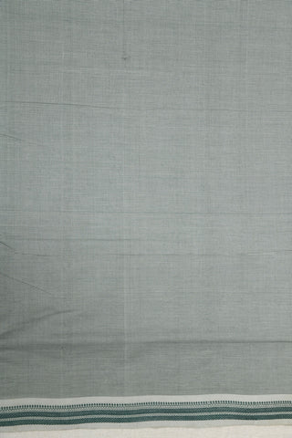 Thread Work Border In Small Stripes Grey Mangalagiri Cotton Saree