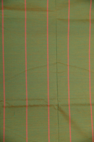 Thread Work Border In Stripes Coral Pink Dharwad Cotton Saree