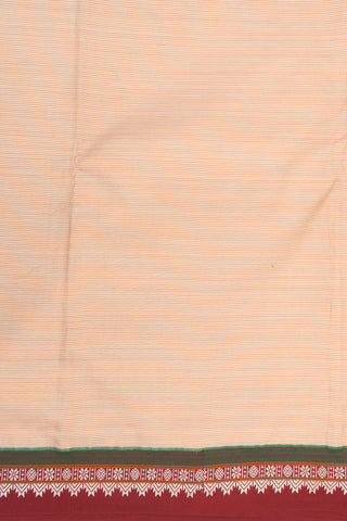 Thread Work Border In Stripes Cream Color Dharwad Cotton Saree