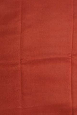 Thread Work Border With Botanical Digital Printed Blush Red Silk Saree