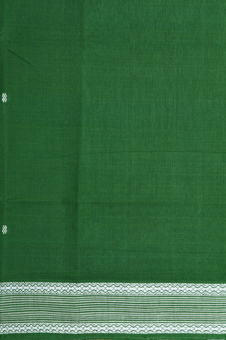 Thread Work Border With Buttis Leaf Green Venkatagiri Cotton Saree