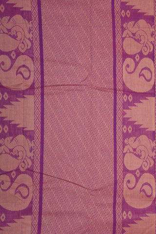 Thread Work Border With Buttis Purple Chettinad Cotton Saree