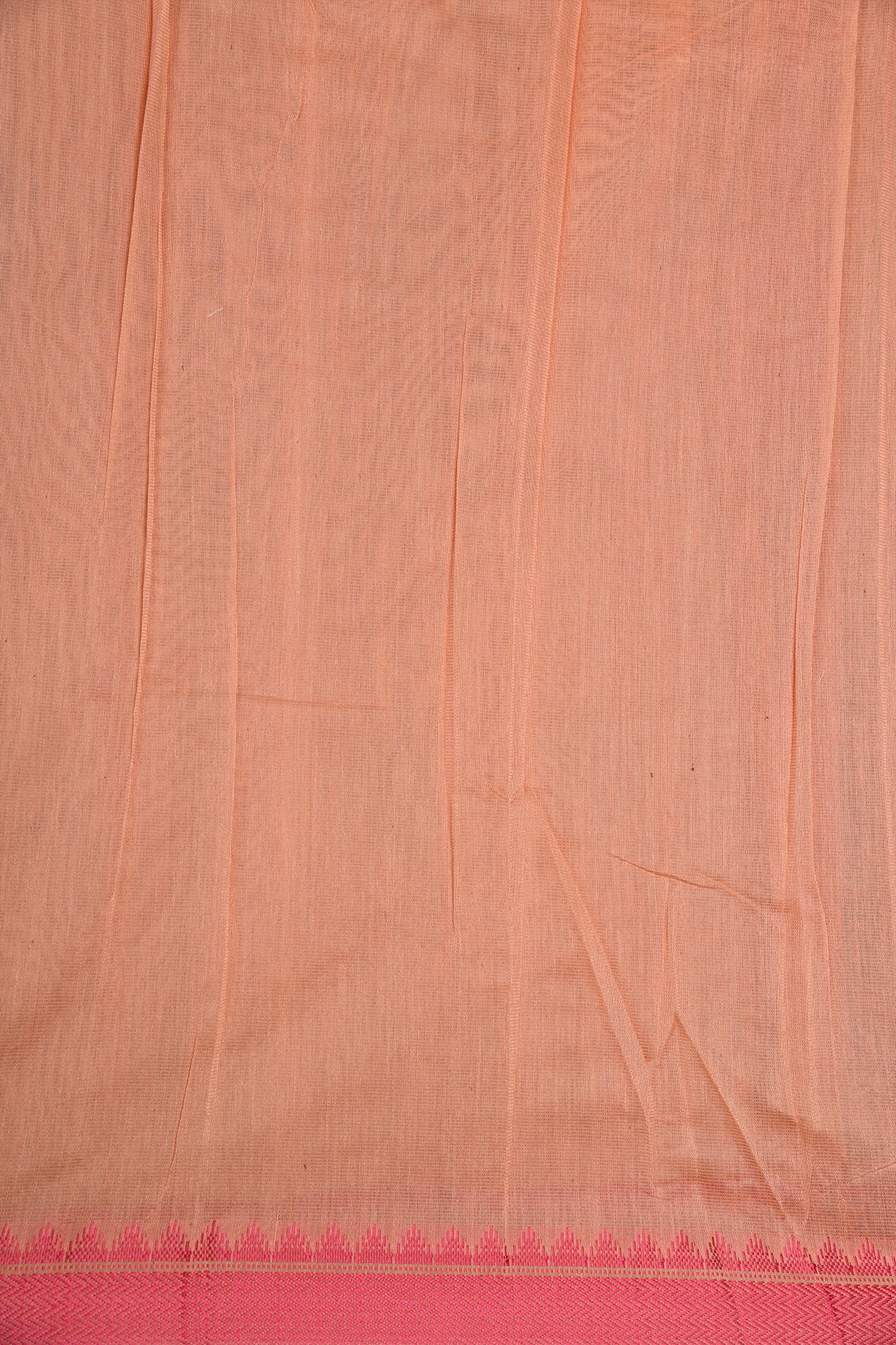 Thread Work Border With Ogee Pattern Orange Semi Kota Cotton Saree