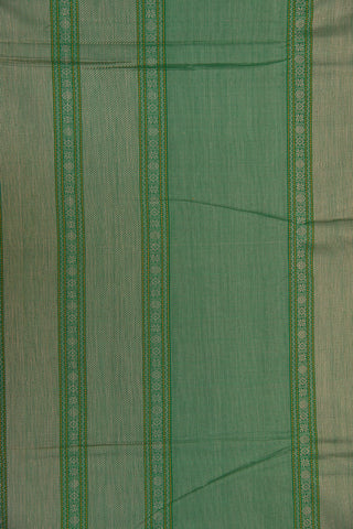 Thread Work Border With Small Checks Green Coimbatore Cotton Saree