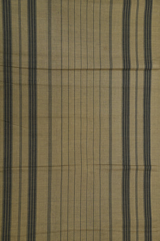 Thread Work Border With Stripes Moss Green Mangalagiri Cotton Saree