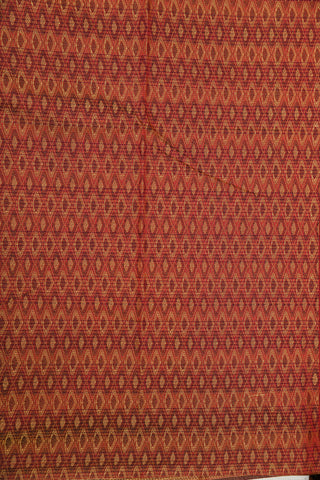 Thread Work Floral Butta Blush Red Semi Kora Silk Cotton Saree
