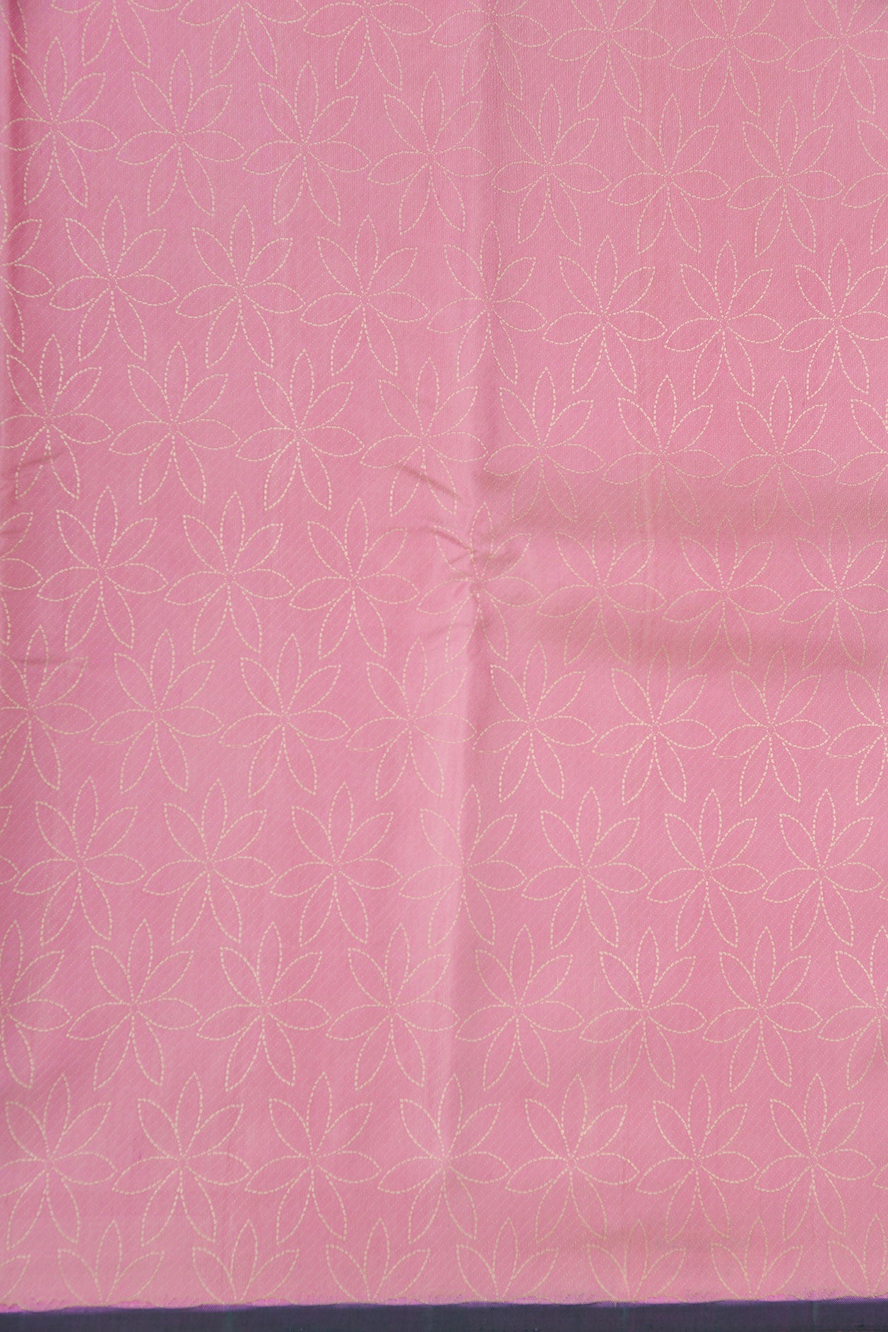 Thread Work Floral Design Pastel Pink Kanchipuram Silk Saree