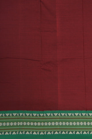 Thread Work Ganga Jamuna Border In Plain Maroon Dharwad Cotton Saree
