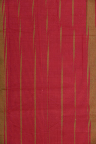 Thread Work Paisley Border In Plain Magenta Pink Chettinad Cotton Saree