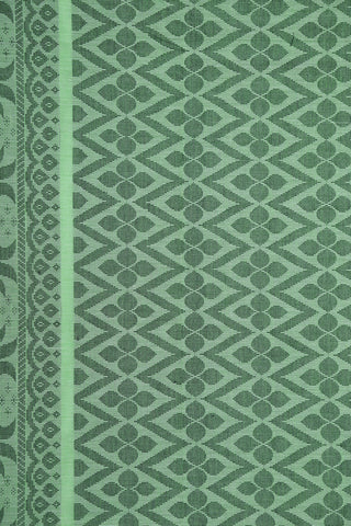 Thread Work Paisley Border With Buttas Soft Green Kanchi Cotton Saree