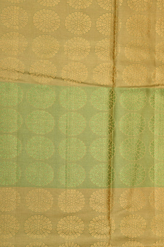 Thread Work Paisley Buttas Green Raw Silk Saree