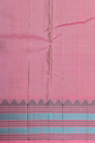 Thread Work Rudraksh Border With Checks And Rudraksh Butta Ivory Kanchipuram Silk Saree