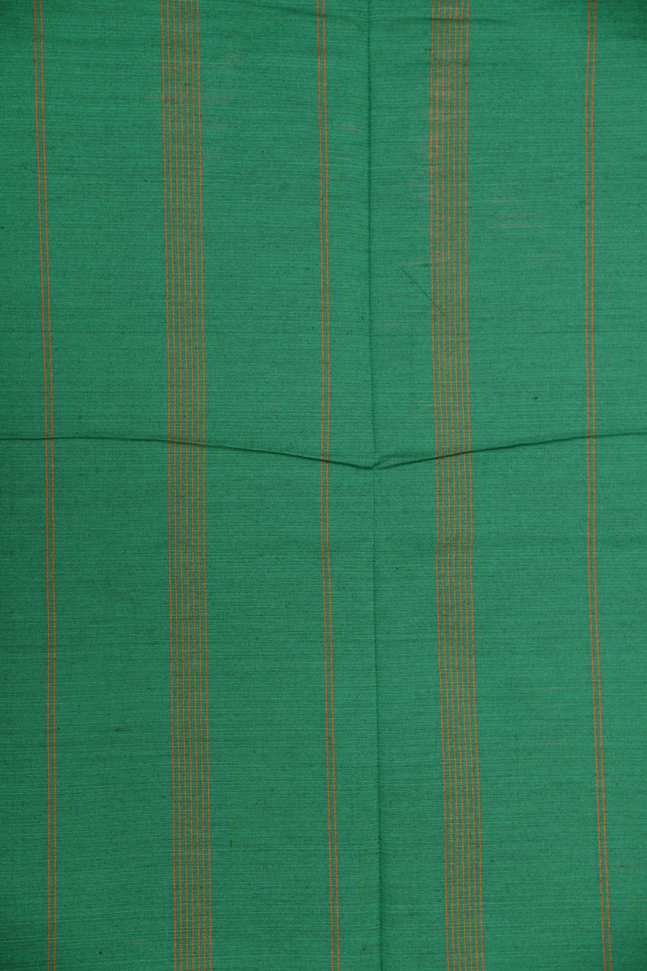 Thread Work Stripe Border In Plain Marigold Orange Dharwad Cotton Saree