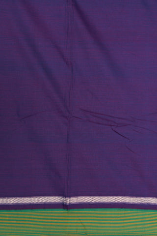 Thread Work Stripes Border In Plain Violet Dharwad Cotton Saree
