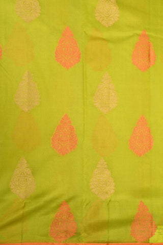 Thread Work Thilagam Buttas Pear Green Raw Silk Saree