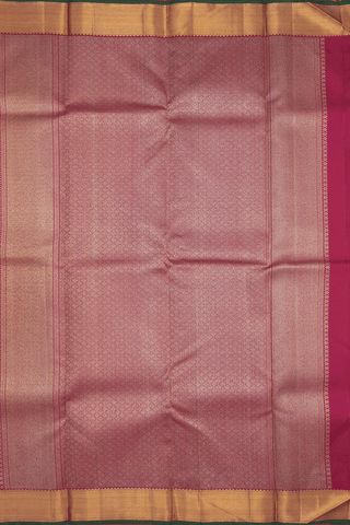 Threadwork And Paisley Motif Rani Pink Kanchipuram Silk Saree