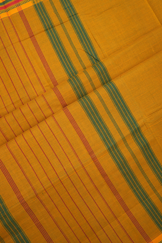 Threadwork Border Golden Yellow Mangalagiri Cotton Saree