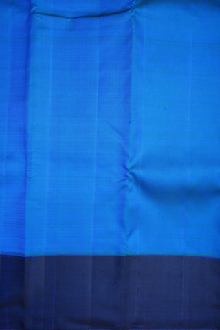 Contrast Border Azure Blue Kanchipuram Silk Saree