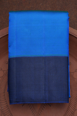 Contrast Border Azure Blue Kanchipuram Silk Saree