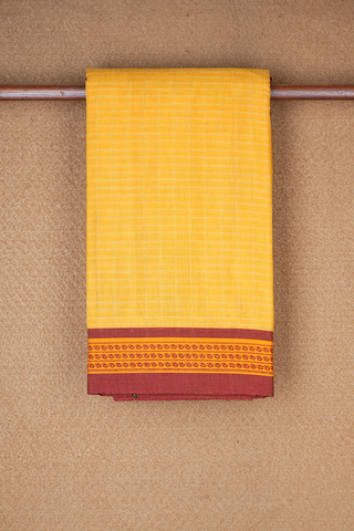 Threadwork Border Mellow Yellow Narayanpet Cotton Saree