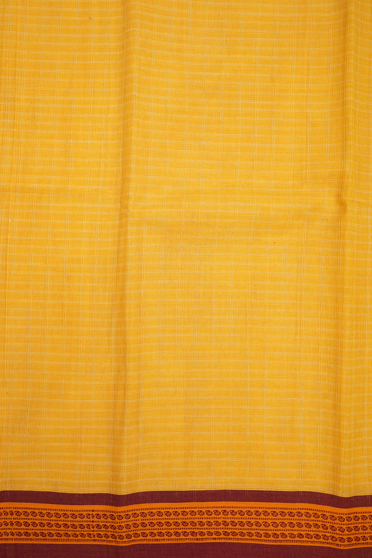 Threadwork Border Mellow Yellow Narayanpet Cotton Saree