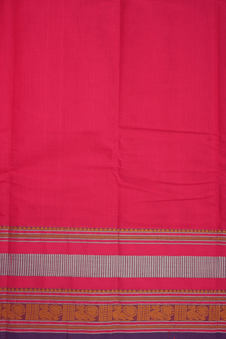 Threadwork Border Plain Chilli Red Kanchi Cotton Saree