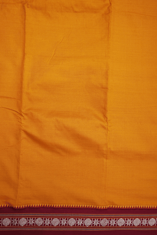 Threadwork Border Plain Honey Orange Dharwad Cotton Saree