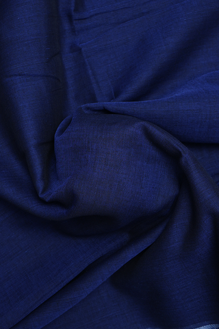 Threadwork Border Plain Oxford Blue Bengal Cotton Saree