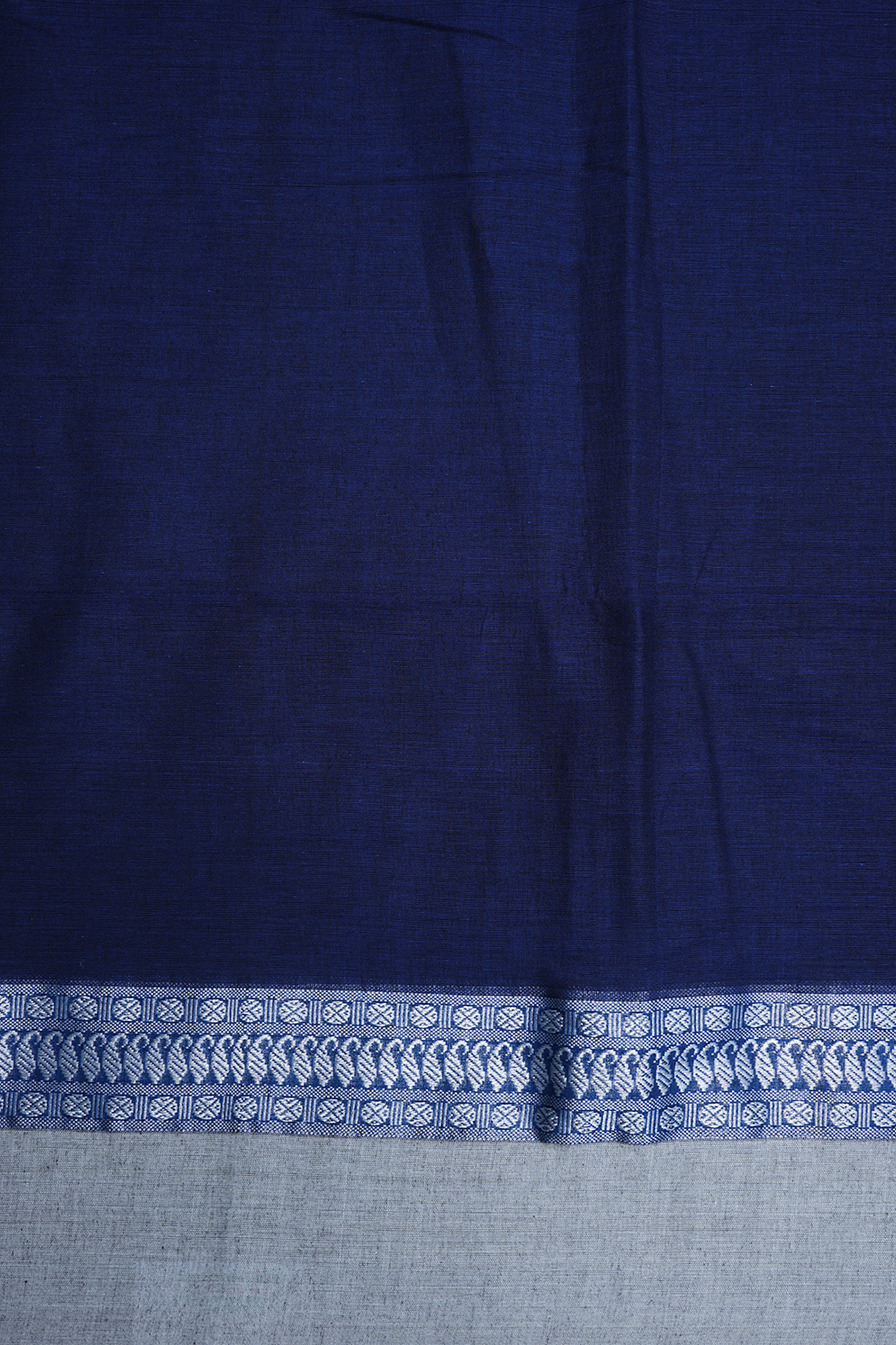 Threadwork Border Plain Oxford Blue Bengal Cotton Saree