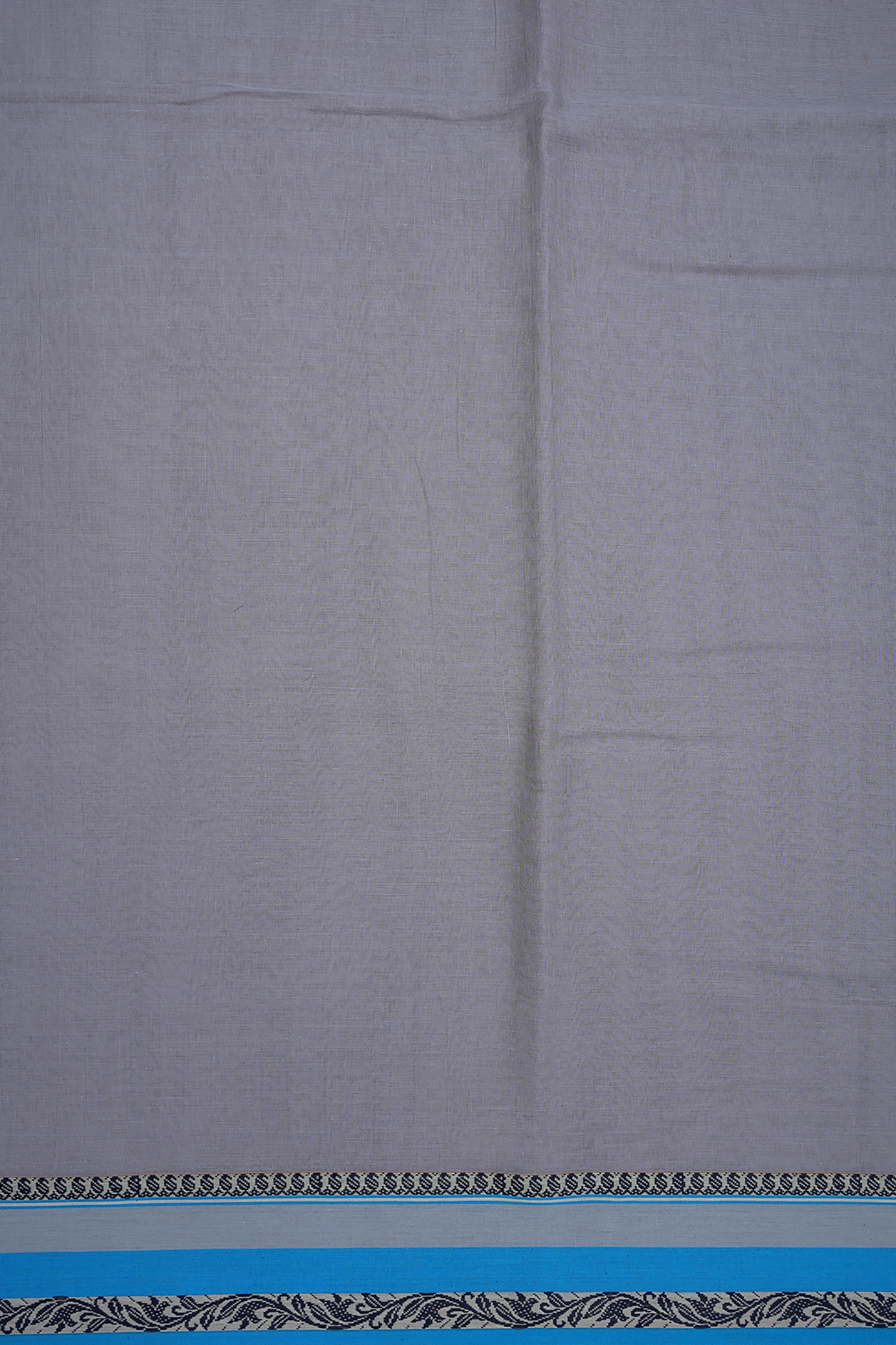 Threadwork Border Plain Steel Blue Bengal Cotton Saree