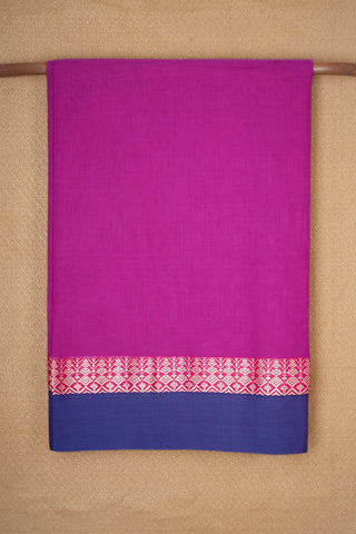 Threadwork Border Purple Rose Bengal Cotton Saree