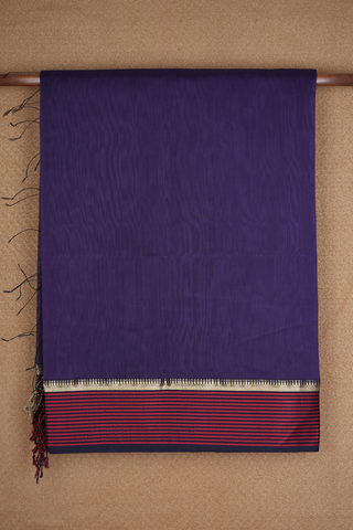 Threadwork Border Regal Purple Maheswari Silk Cotton Saree