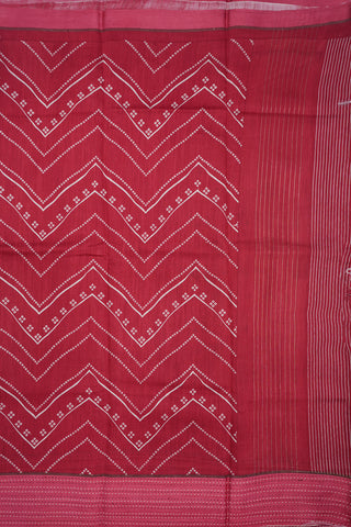Threadwork Border Scarlet Red Chanderi Silk Cotton Saree