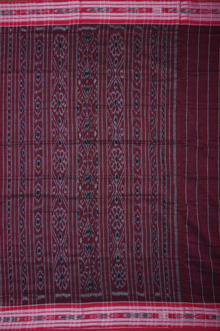 Threadwork Border With Ikat Design Navy Blue Pochampally Cotton Saree