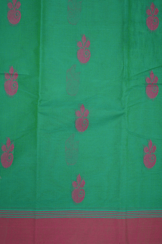 Threadwork Buttas Jade Green Kanchi Cotton Saree