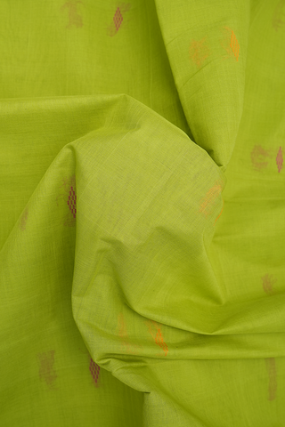 Threadwork Buttas Pear Green Coimbatore Cotton Saree