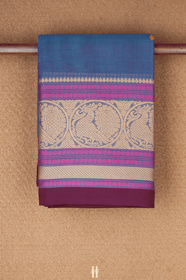 Threadwork Buttis Dual Tone Chettinadu Cotton Saree