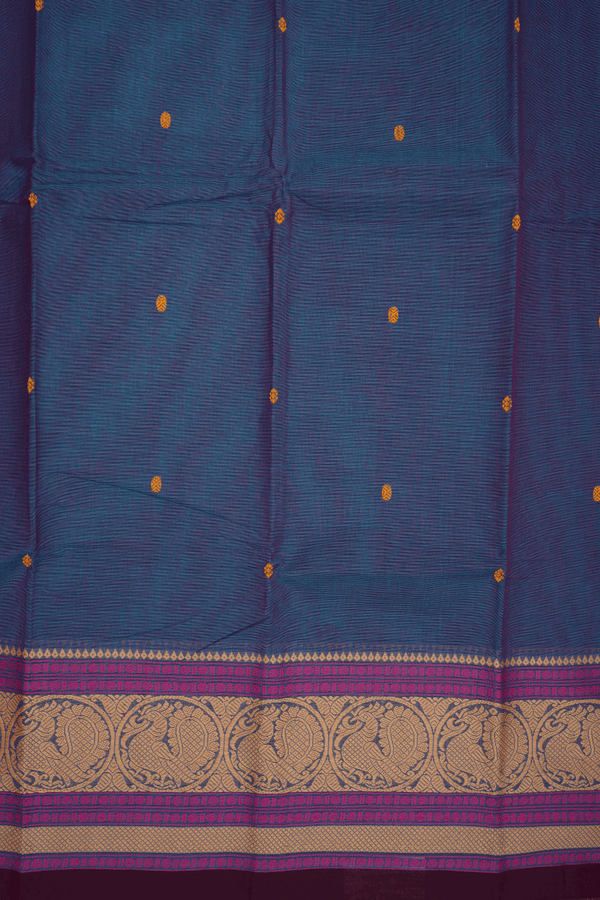 Threadwork Buttis Dual Tone Chettinadu Cotton Saree