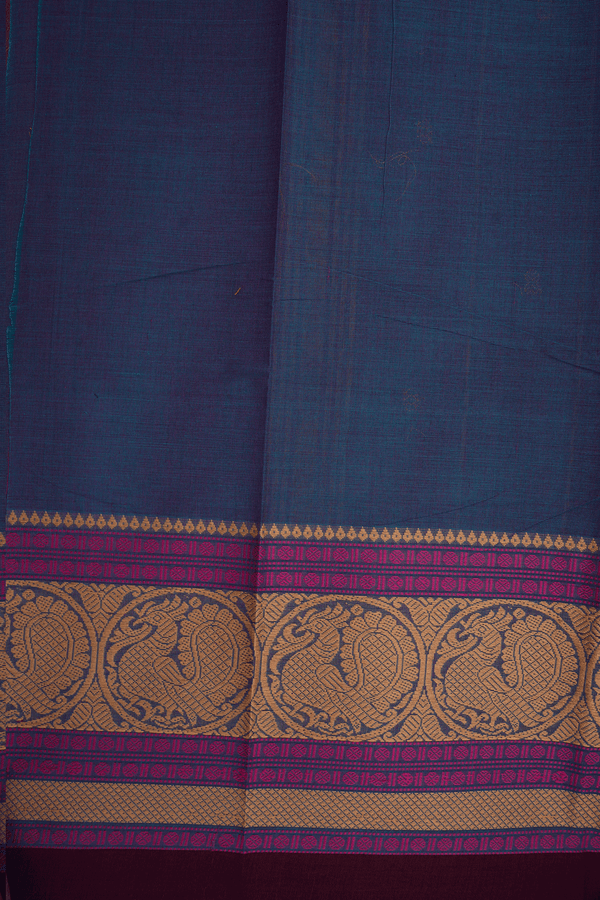 Threadwork Buttis Dual Tone Chettinadu Cotton Saree