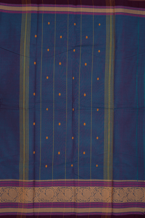 Threadwork Buttis Dual Tone Chettinadu Cotton Saree