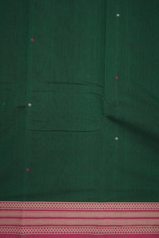 Threadwork Buttis Emerald Green Kanchi Cotton Saree