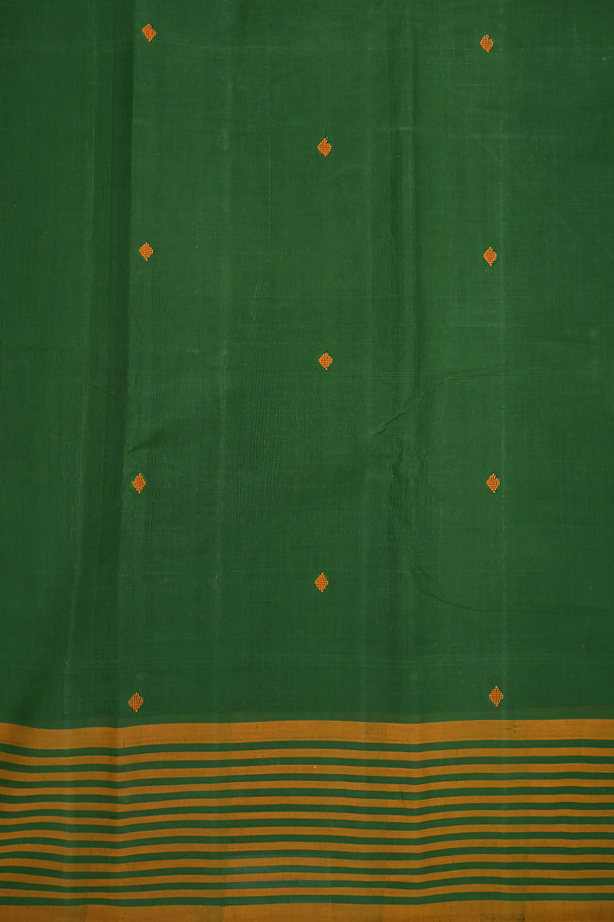 Threadwork Buttis Green Kanchi Cotton Saree