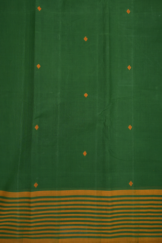 Threadwork Buttis Green Kanchi Cotton Saree