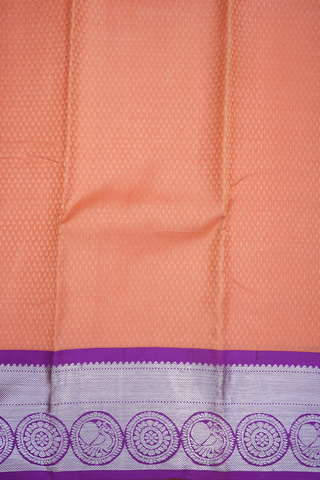 Threadwork Buttis Light Coral Pink Kanchipuram Silk Saree