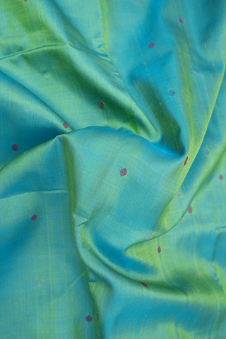 Threadwork Buttis Mint Green Paithani Silk Saree