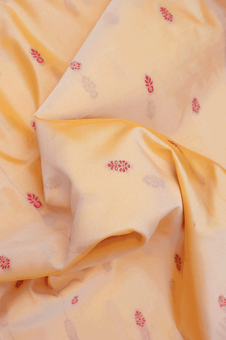 Threadwork Buttis Pastel Orange Semi Soft Silk Saree