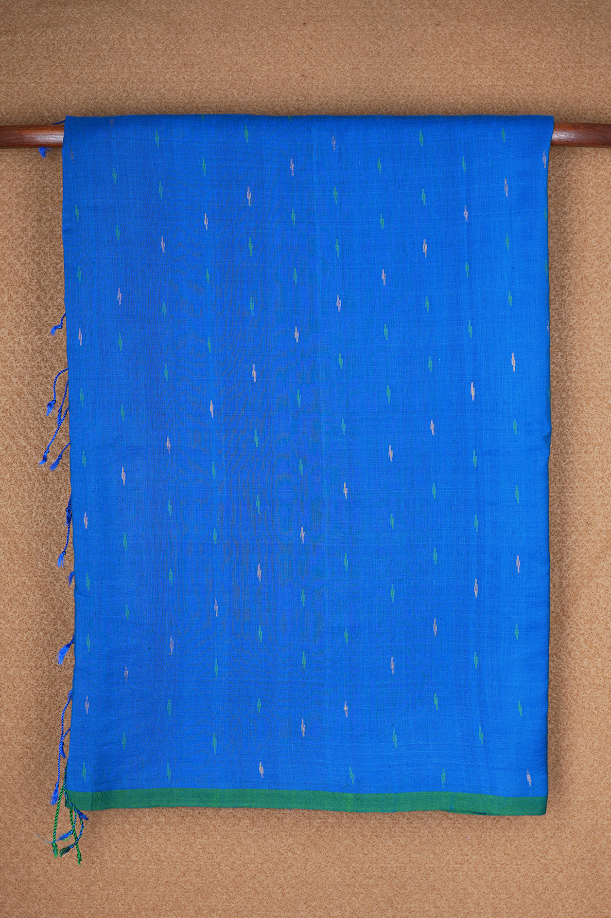 Threadwork Buttis Royal Blue Bengal Cotton Saree